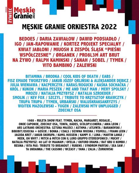 męskie granie 2022 żywiec|Męskie Granie 2022 Żywiec 